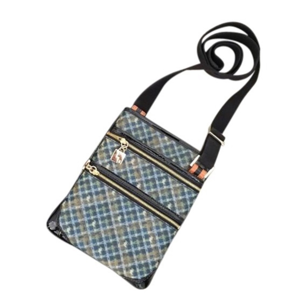 L.A.M.B. Wilbury Plaid Zipper Crossbody Bag